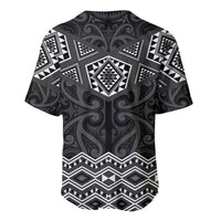 New Zealand Aotearoa Baseball Jersey Black Taniko Art Maori Pattern LT05 - Polynesian Pride
