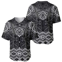 New Zealand Aotearoa Baseball Jersey Black Taniko Art Maori Pattern LT05 - Polynesian Pride