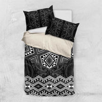 New Zealand Aotearoa Bedding Set Black Taniko Art Maori Pattern LT05 US Twin 172cm x 218cm Black - Polynesian Pride