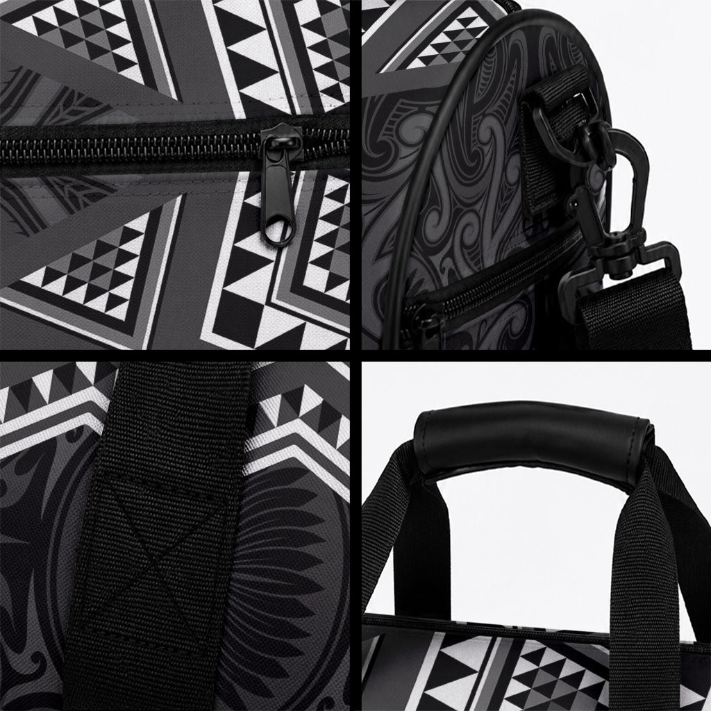 New Zealand Aotearoa Duffle Bag Black Taniko Art Maori Pattern LT05 - Polynesian Pride