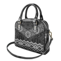 New Zealand Aotearoa Shoulder Handbag Black Taniko Art Maori Pattern LT05 - Polynesian Pride
