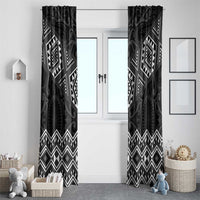 New Zealand Aotearoa Window Curtain Black Taniko Art Maori Pattern LT05 - Polynesian Pride