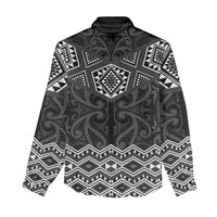 New Zealand Aotearoa Women Casual Shirt Black Taniko Art Maori Pattern LT05 - Polynesian Pride