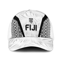 Fiji 2026 Rugby Baseball Net Cap Fijian Tapa Pattern LT05 One Size White White - Polynesian Pride