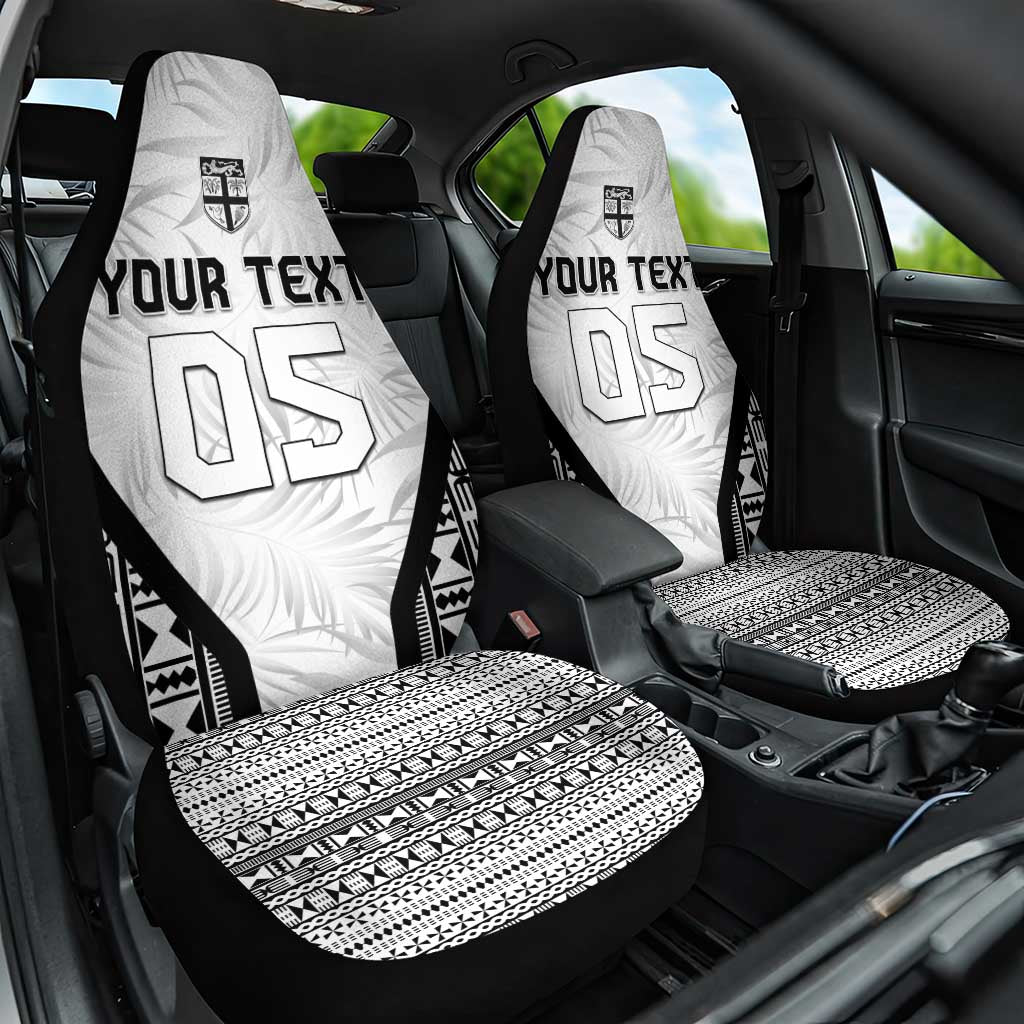 Custom Fiji 2026 Rugby Car Seat Cover Fijian Tapa Pattern LT05 One Size White - Polynesian Pride