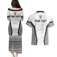 Custom Fiji 2026 Rugby Couples Matching Puletasi and Hawaiian Shirt Fijian Tapa Pattern
