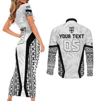 Custom Fiji 2026 Rugby Couples Matching Short Sleeve Bodycon Dress and Long Sleeve Button Shirt Fijian Tapa Pattern LT05 - Polynesian Pride
