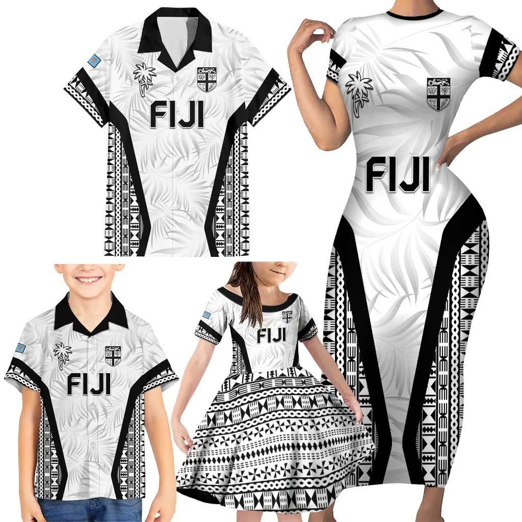 Custom Fiji 2026 Rugby Family Matching Short Sleeve Bodycon Dress and Hawaiian Shirt Fijian Tapa Pattern LT05 - Polynesian Pride
