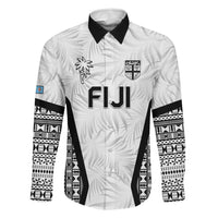 Custom Fiji 2026 Rugby Family Matching Tank Maxi Dress and Hawaiian Shirt Fijian Tapa Pattern LT05 Dad's Shirt - Long Sleeve White - Polynesian Pride