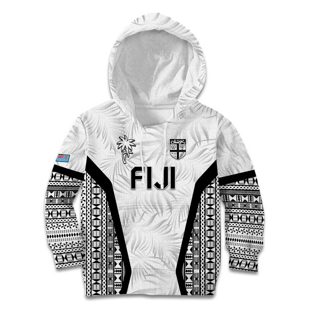 Custom Fiji 2026 Rugby Kid Hoodie Fijian Tapa Pattern LT05 Hoodie White - Polynesian Pride