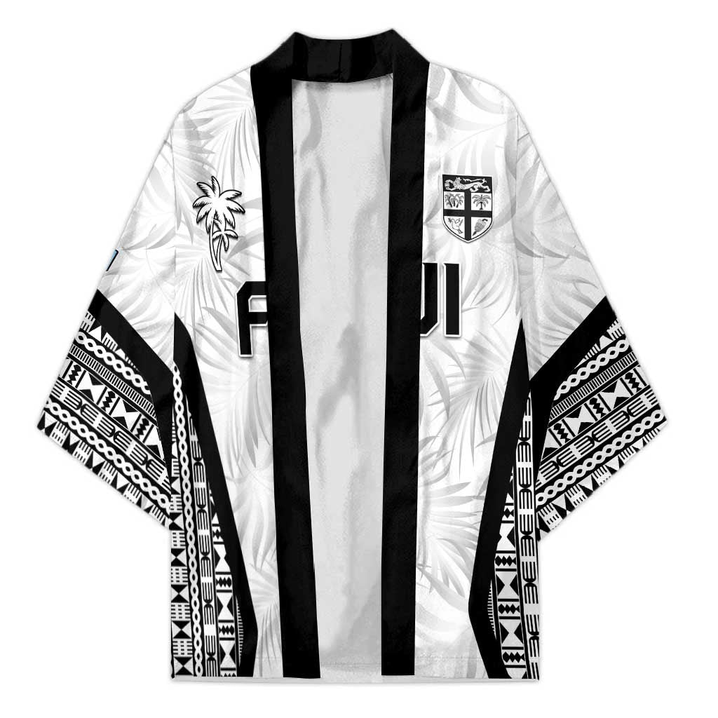 Custom Fiji 2026 Rugby Kimono Fijian Tapa Pattern LT05 Unisex White - Polynesian Pride