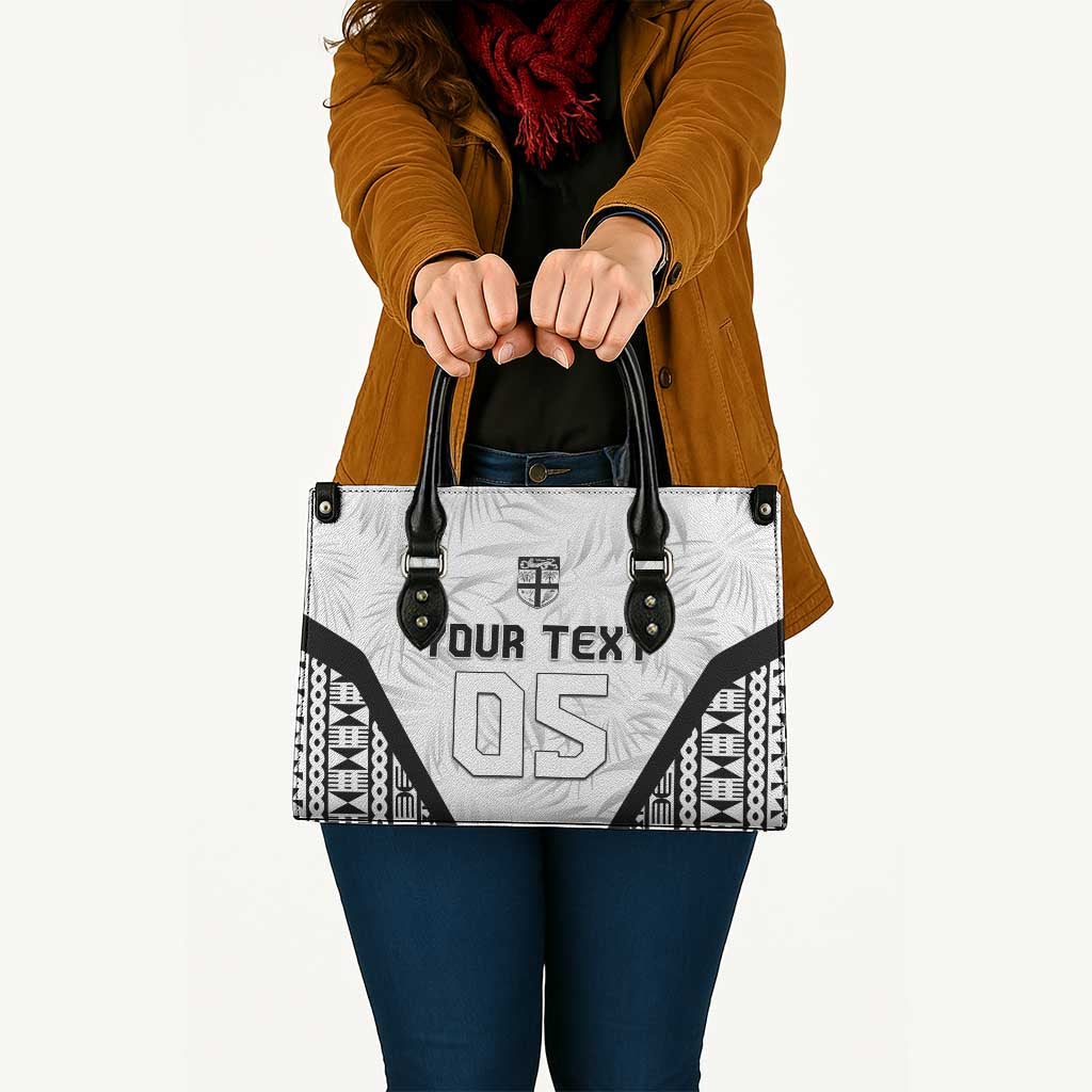 Custom Fiji 2026 Rugby Leather Bag Fijian Tapa Pattern