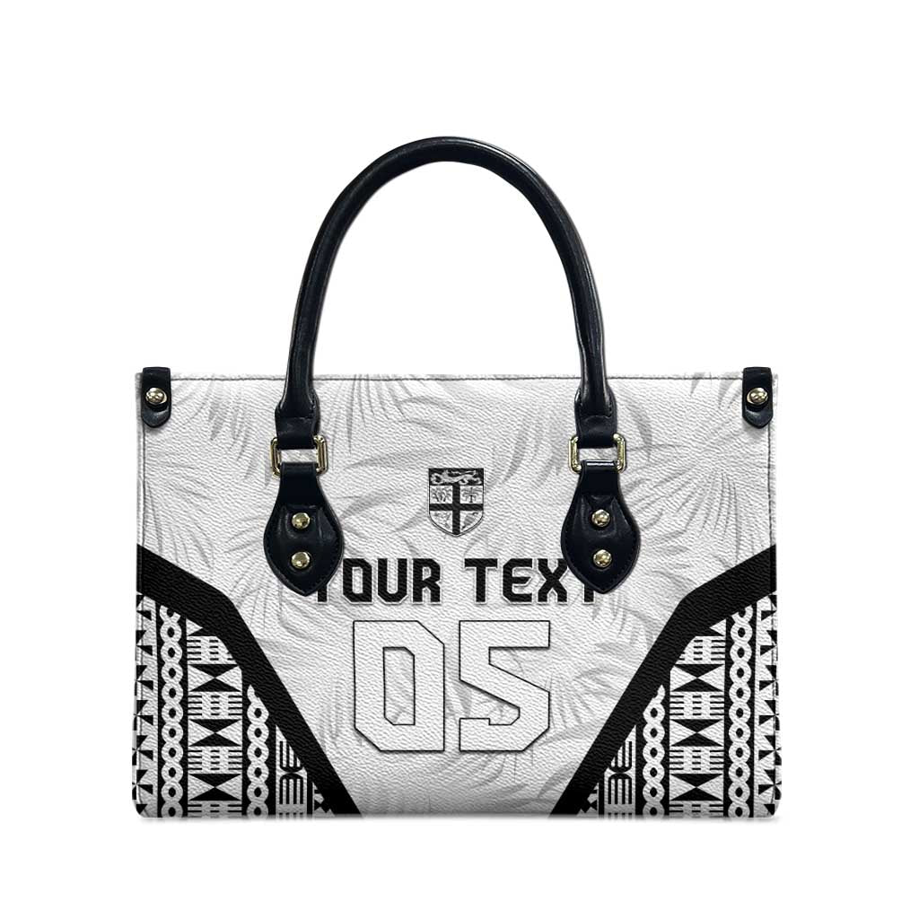 Custom Fiji 2026 Rugby Leather Bag Fijian Tapa Pattern