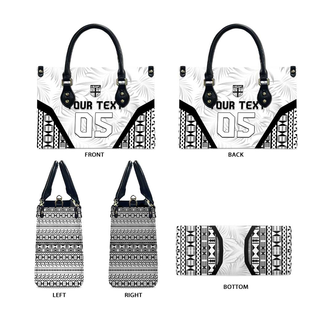 Custom Fiji 2026 Rugby Leather Bag Fijian Tapa Pattern