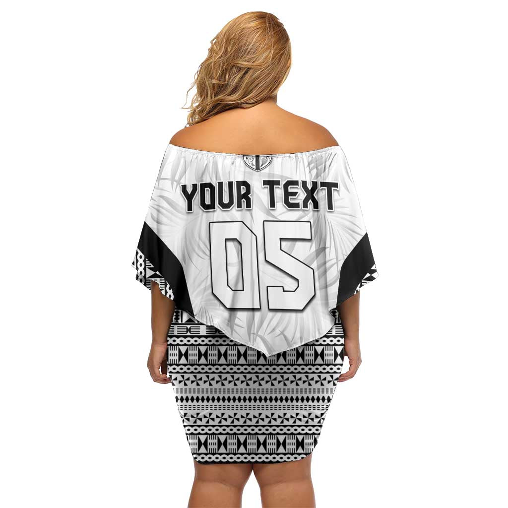 Custom Fiji 2026 Rugby Off Shoulder Short Dress Fijian Tapa Pattern LT05 - Polynesian Pride