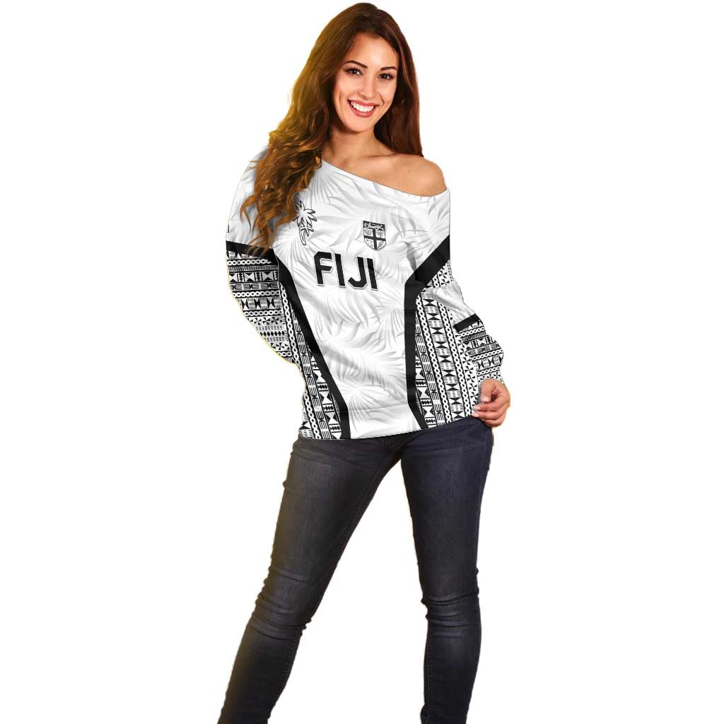 Custom Fiji 2026 Rugby Off Shoulder Sweater Fijian Tapa Pattern