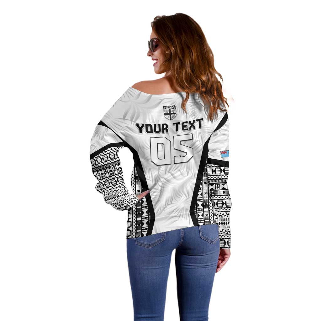 Custom Fiji 2026 Rugby Off Shoulder Sweater Fijian Tapa Pattern