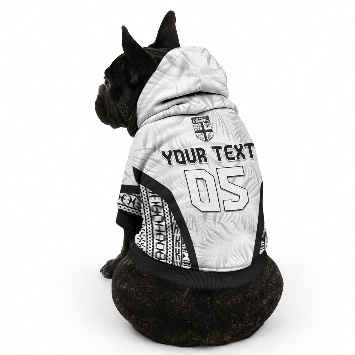 Custom Fiji 2026 Rugby Pet Hoodie Fijian Tapa Pattern