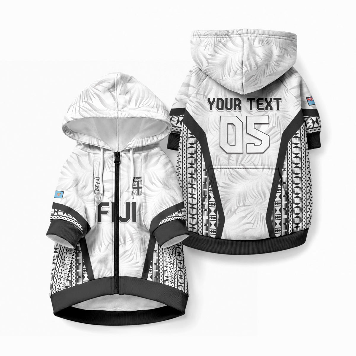 Custom Fiji 2026 Rugby Pet Hoodie Fijian Tapa Pattern