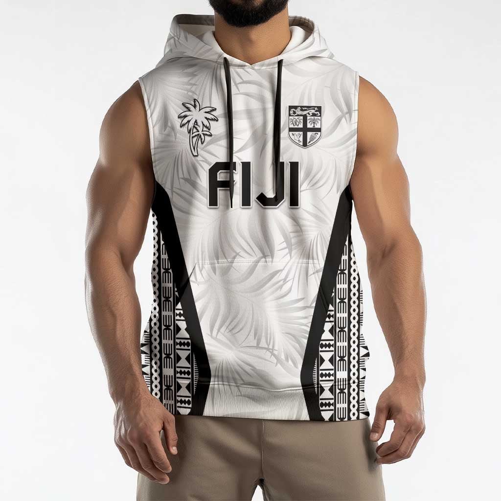 Custom Fiji 2026 Rugby Sleeveless Hoodie Fijian Tapa Pattern