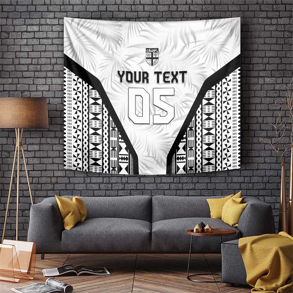 Custom Fiji 2026 Rugby Tapestry Fijian Tapa Pattern