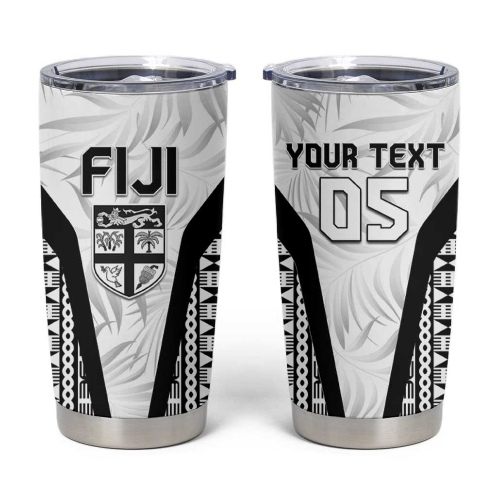 Custom Fiji 2026 Rugby Tumbler Cup Fijian Tapa Pattern