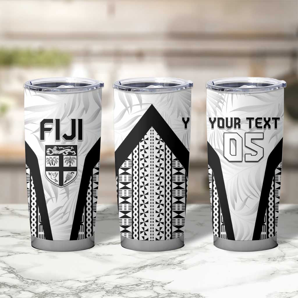 Custom Fiji 2026 Rugby Tumbler Cup Fijian Tapa Pattern