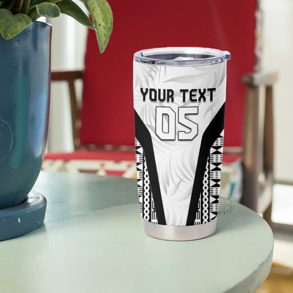 Custom Fiji 2026 Rugby Tumbler Cup Fijian Tapa Pattern