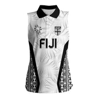 Custom Fiji 2026 Rugby Women Sleeveless Polo Shirt Fijian Tapa Pattern LT05 Female White - Polynesian Pride