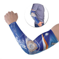 Personalised Marshall Islands Remembrance Day Arm Sleeves We Will Always Remember LT05 Set of 2 Blue - Polynesian Pride