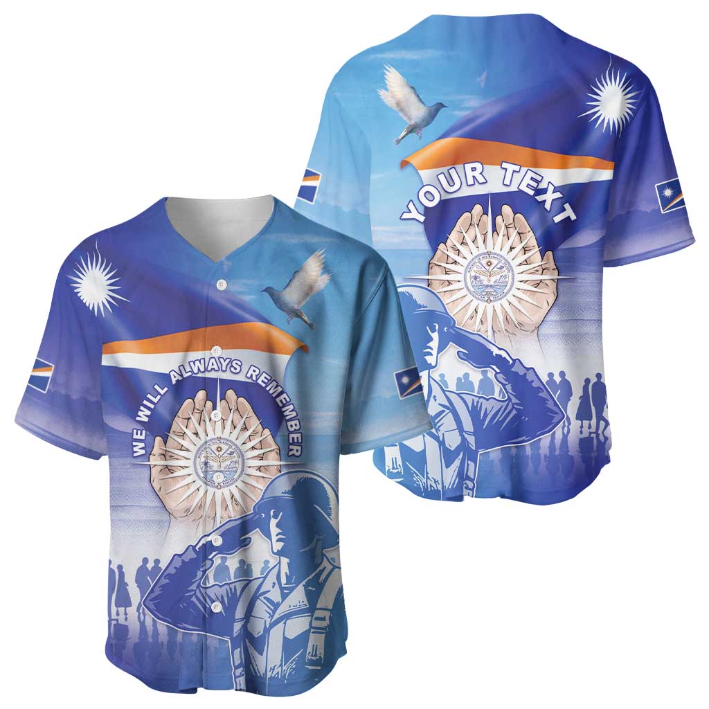 Personalised Marshall Islands Remembrance Day Baseball Jersey We Will Always Remember LT05 - Polynesian Pride