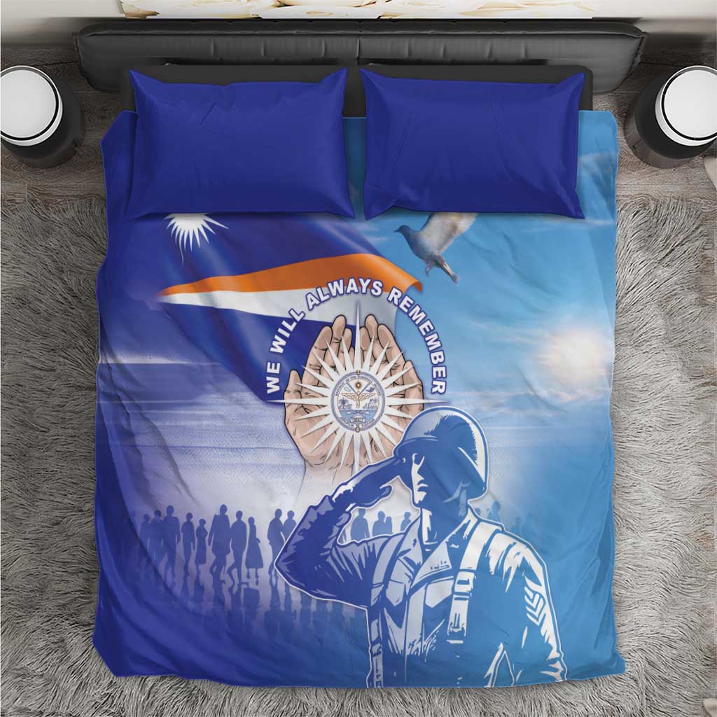 Marshall Islands Remembrance Day Bedding Set We Will Always Remember LT05 Blue - Polynesian Pride