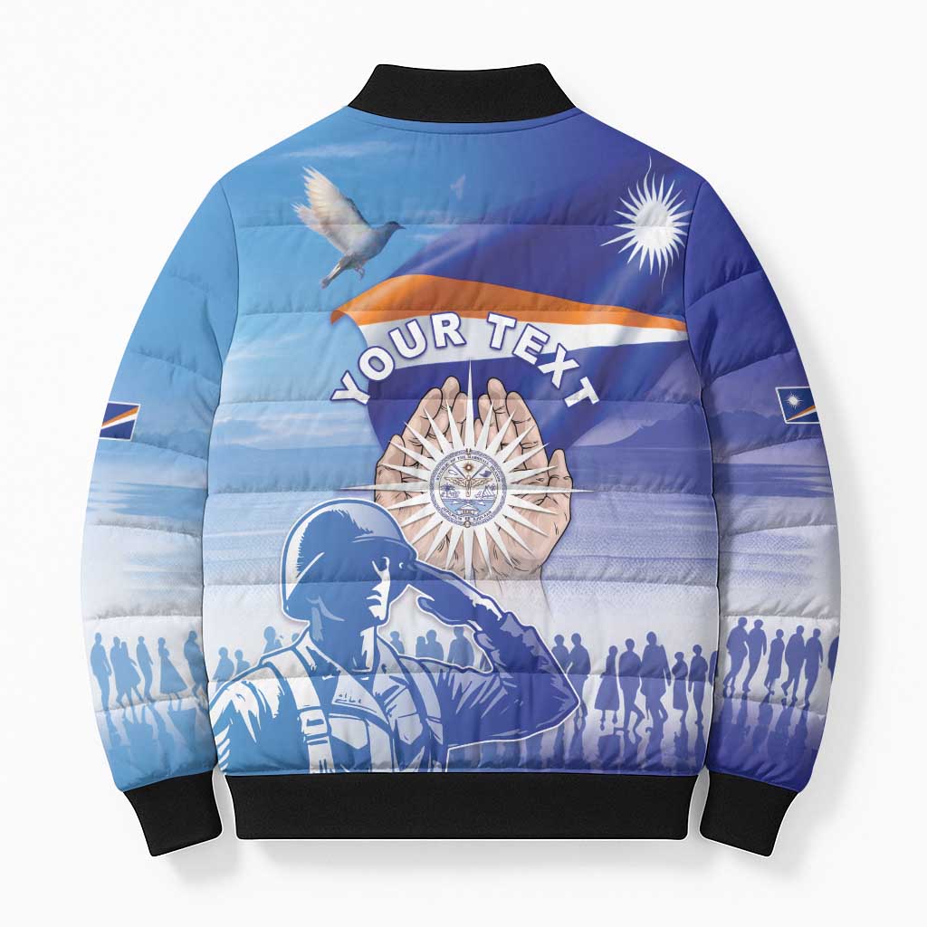 Personalised Marshall Islands Remembrance Day Bomber Puffer Jacket We Will Always Remember LT05 - Polynesian Pride