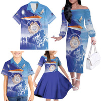 Personalised Marshall Islands Remembrance Day Family Matching Off The Shoulder Long Sleeve Dress and Hawaiian Shirt We Will Always Remember LT05 - Polynesian Pride