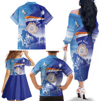 Personalised Marshall Islands Remembrance Day Family Matching Off The Shoulder Long Sleeve Dress and Hawaiian Shirt We Will Always Remember LT05 - Polynesian Pride