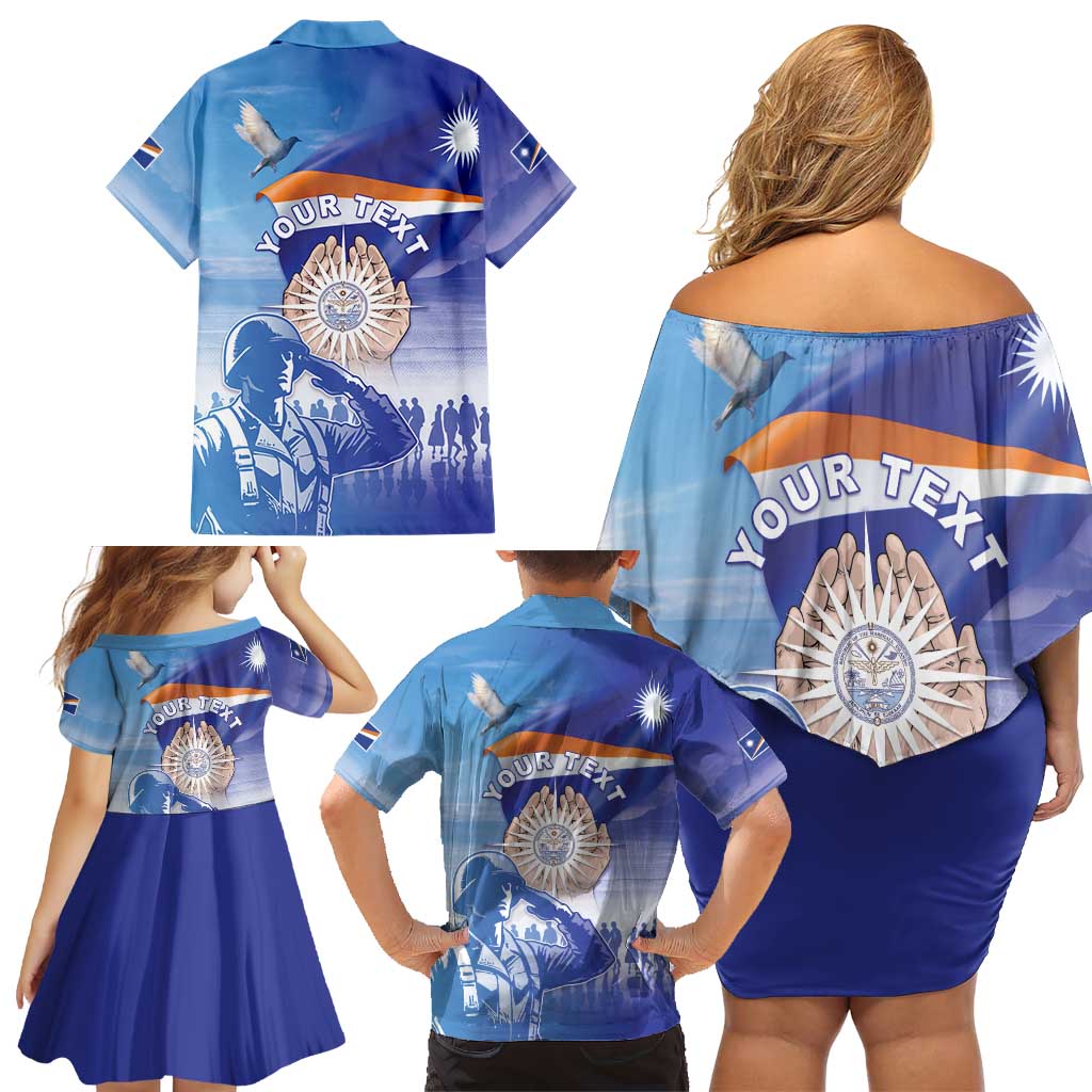 Personalised Marshall Islands Remembrance Day Family Matching Off Shoulder Short Dress and Hawaiian Shirt We Will Always Remember LT05 - Polynesian Pride