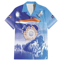 Personalised Marshall Islands Remembrance Day Family Matching Short Sleeve Bodycon Dress and Hawaiian Shirt We Will Always Remember LT05 Dad's Shirt - Short Sleeve Blue - Polynesian Pride