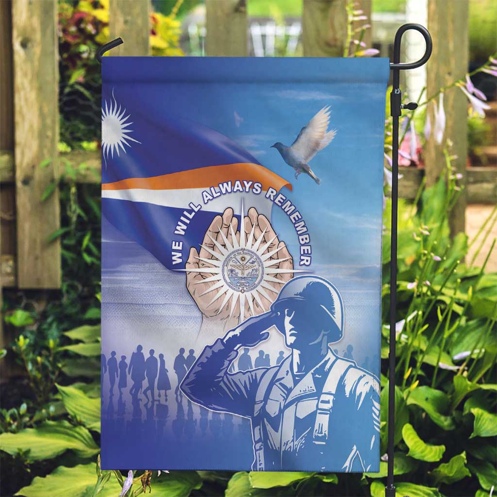 Marshall Islands Remembrance Day Garden Flag We Will Always Remember LT05 Garden Flag Blue - Polynesian Pride