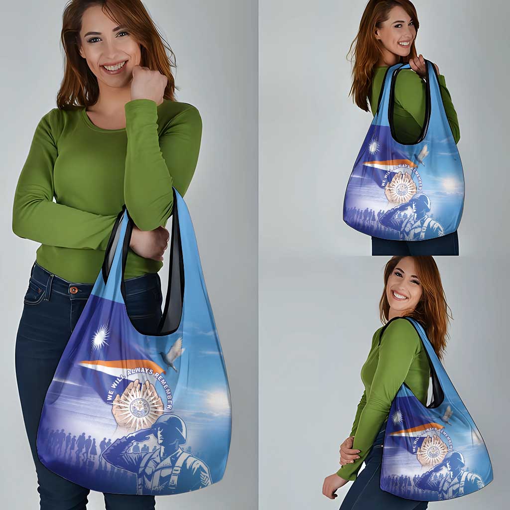 Marshall Islands Remembrance Day Grocery Bag We Will Always Remember LT05 - Polynesian Pride