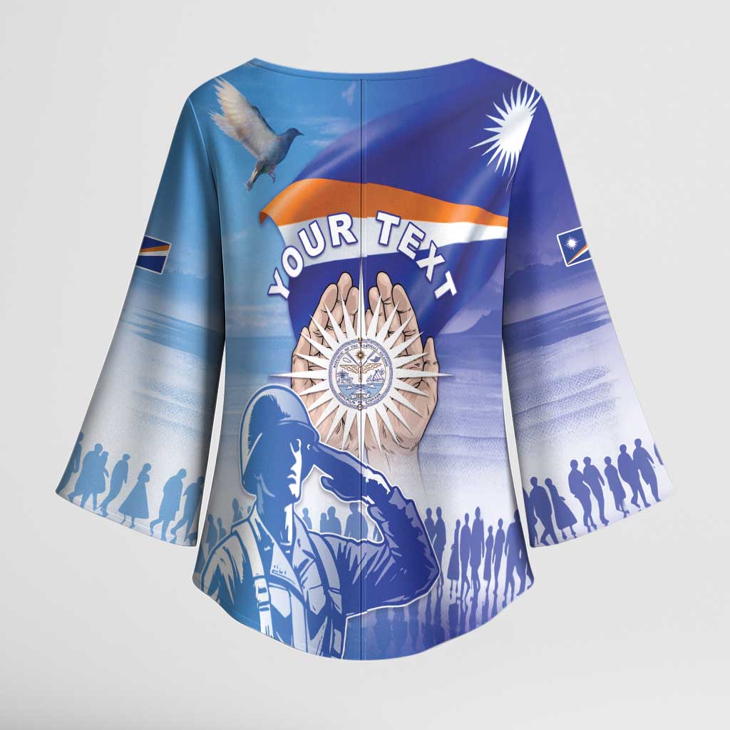 Personalised Marshall Islands Remembrance Day Kimono Sleeve Blouse We Will Always Remember LT05 - Polynesian Pride
