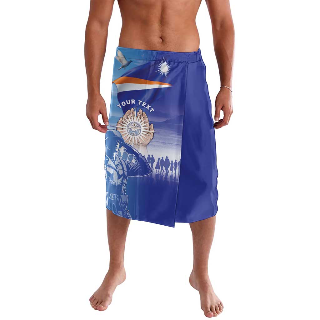Personalised Marshall Islands Remembrance Day Lavalava We Will Always Remember LT05 Blue - Polynesian Pride