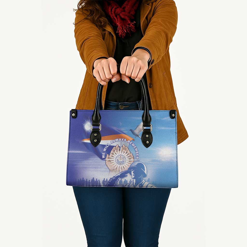 Marshall Islands Remembrance Day Leather Bag We Will Always Remember