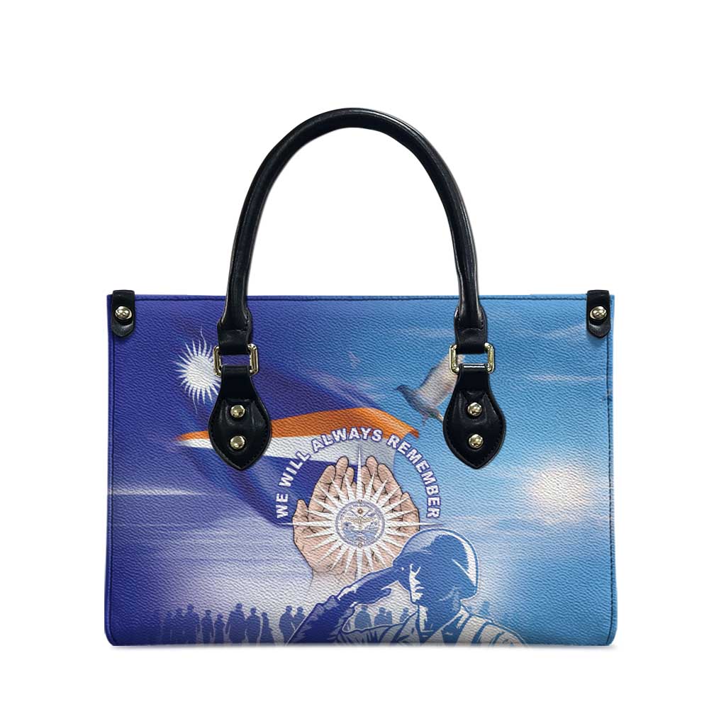 Marshall Islands Remembrance Day Leather Bag We Will Always Remember