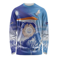 Personalised Marshall Islands Remembrance Day Long Sleeve Shirt We Will Always Remember LT05 Unisex Blue - Polynesian Pride