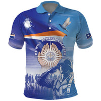 Personalised Marshall Islands Remembrance Day Polo Shirt We Will Always Remember LT05 Blue - Polynesian Pride