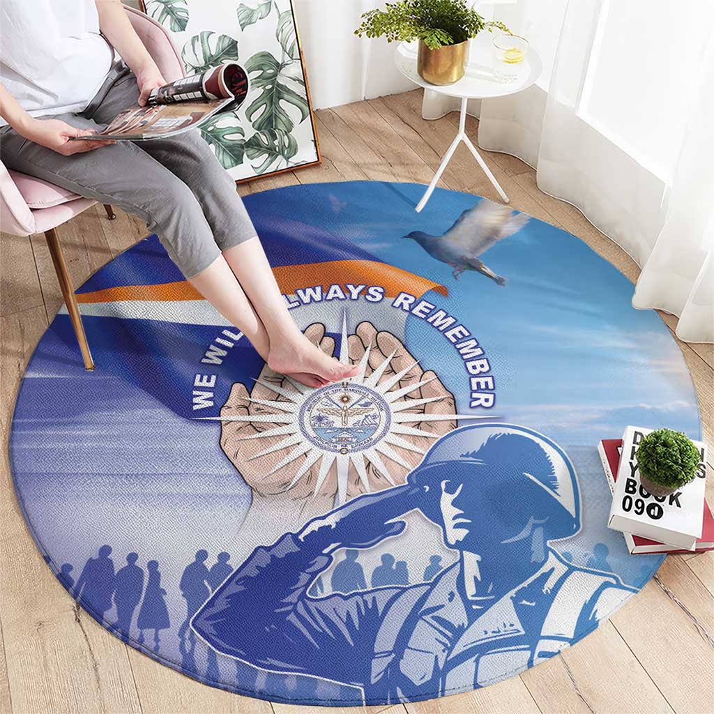 Marshall Islands Remembrance Day Round Carpet We Will Always Remember