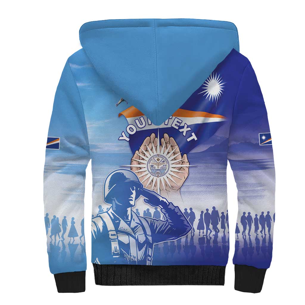Personalised Marshall Islands Remembrance Day Sherpa Hoodie We Will Always Remember LT05 - Polynesian Pride