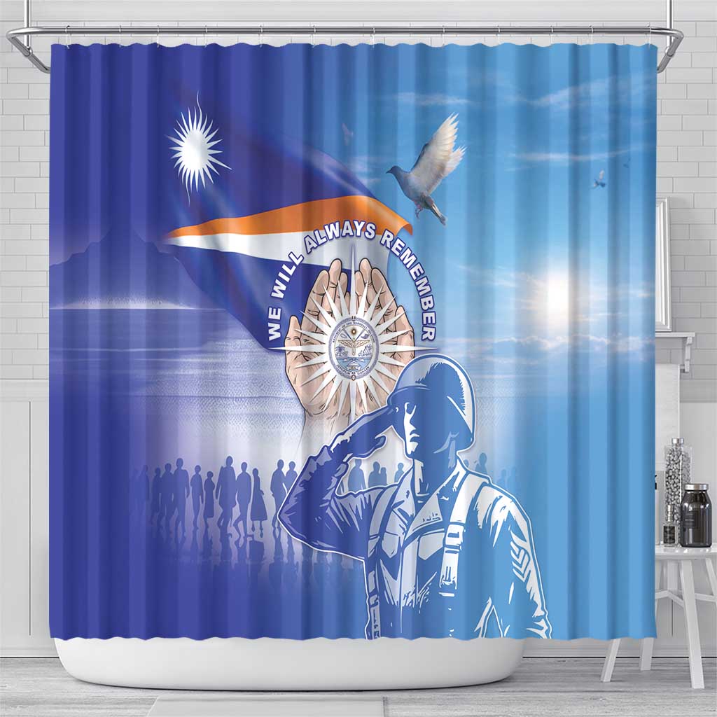 Marshall Islands Remembrance Day Shower Curtain We Will Always Remember LT05 - Polynesian Pride