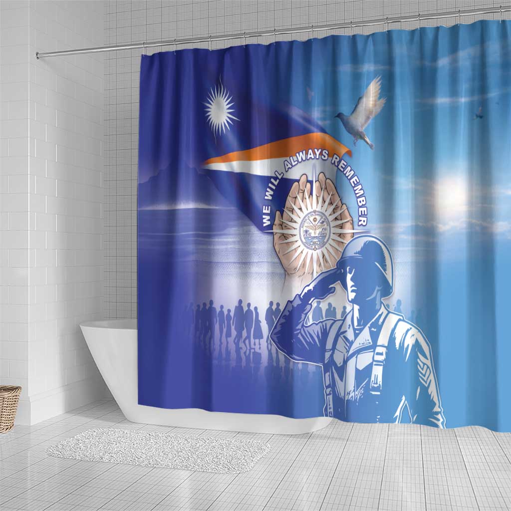 Marshall Islands Remembrance Day Shower Curtain We Will Always Remember LT05 - Polynesian Pride