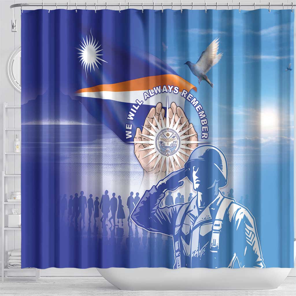 Marshall Islands Remembrance Day Shower Curtain We Will Always Remember LT05 - Polynesian Pride
